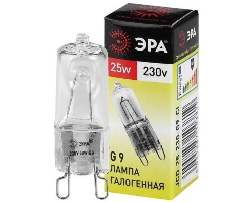 [ЭРА Галогенные лампы] ЭРА C0027376 Лампочка галогенная G9-JCD-25-230V-CL G9 25Вт капсула теплый белый свет