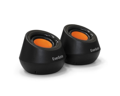[Колонки EXEGATE] Exegate EX287060RUS Акустическая система 2.0 ExeGate Disco 130 (питание USB, 2х3Вт (6 Вт RMS), 100-20000Гц, черный/оранжевый)