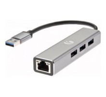 VCOM DH312A Переходник USB 3.0 -->RJ-45 1000Mbps+3 USB3.0, Aluminum Shell, 0.2м VCOM <DH312A>[4895182246843]