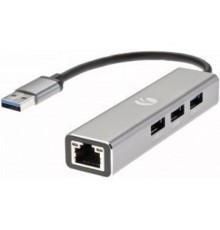 VCOM DH312A Переходник USB 3.0 -->RJ-45 1000Mbps+3 USB3.0, Aluminum Shell, 0.2м VCOM <DH312A>[4895182246843]