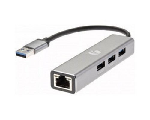 [Переходник] VCOM DH312A Переходник USB 3.0 -->RJ-45 1000Mbps+3 USB3.0, Aluminum Shell, 0.2м VCOM <DH312A>[4895182246843]