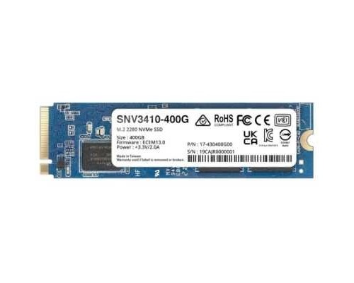 [Дисковый массив] Synology SNV3410-400G SSD SNV3000 Series PCIe 3.0 x4 ,M.2 2280, 400GB, R3000/W750 Mb/s, IOPS 225K/45K, MTBF 1,8M repl SNV3400-400G
