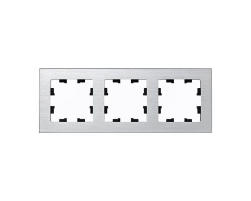 [SE Розетки и выключатели AtlasDesign] Systeme electric ATN312103 Рамка 3-постовая ATLASDESIGN NATURE, МЕТАЛЛ СЕРЕБРО