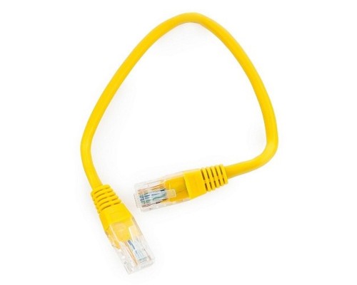 [Коммутационный шнур] Патч-корд UTP Gembird/Cablexpert PP12-0.25M/Y кат.5e, 0.25м, литой, многожильный, жёлтый (PP12-0.25M/Y)