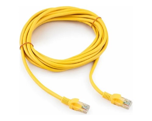 [Коммутационный шнур] Патч-корд UTP Cablexpert PP12-5M/Y кат.5e, 5м, литой, многожильный (жёлтый)