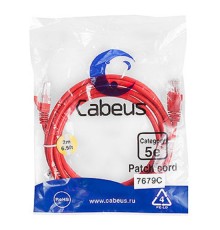 Cabeus PC-UTP-RJ45-Cat.5e-2m-RD Патч-корд U/UTP, категория 5е, 2xRJ45/8p8c, неэкранированный, красный, PVC, 2м       