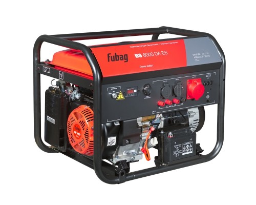 [Генераторы, Блоки автоматики] FUBAG BS 8000 DA ES [641088] { Мах мощность, (LTP), 9,5 кВА, Длительная мощность (COP), 7.5 кВт 25 бака л, объем 459 см, мощность 10,29/14 кВт/л.с., 230/400 В, 84 дБ (7 м), 102 Вес, кг }