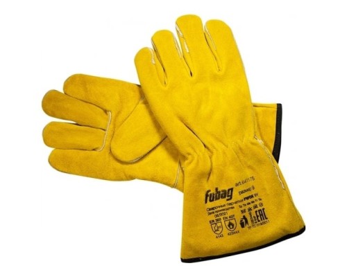 [Перчатки] FUBAG Сварочные краги на подкладке с кевларовой нитью желтые FWGK 9Y  [641175]