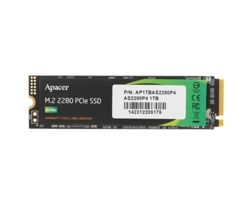 [накопитель] M.2 2280 1TB Apacer AS2280P4 Client SSD AP1TBAS2280P4-1 PCIe Gen3x4 with NVMe, 3000/2000, IOPS 215/390K, MTBF 1.5M, 3D TLC, 800TBW, 0,73DWPD, RTL (918253)