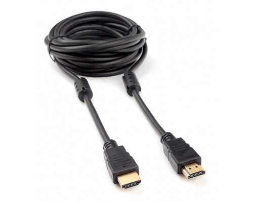 [кабели] Кабель HDMI Cablexpert 19M/19M, v2.0, медь, позол.контакты, экран, 2 фер.кольца, 4,5м, черный, пакет (CCF2-HDMI4-15)