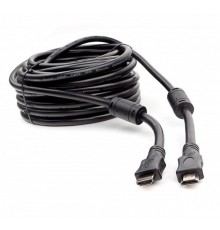 Кабель HDMI Cablexpert 19M/19M, v2.0, медь, позол.контакты, экран, 2 фер.кольца, 15м, черный, пакет (CCF2-HDMI4-15M)
