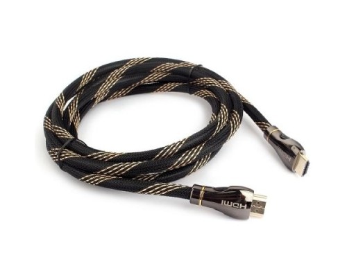 [кабели] Кабель HDMI Cablexpert 19M/19M, v2.1, 8К, медь, позол.контакты, экран, оплетка, 2.5м, черный, пакет (CCP-HDMI8K-2.5M)