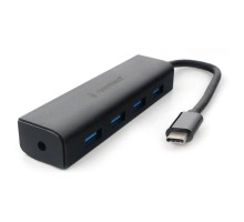 Концентратор USB 3.0 Gembird UHB-C364, 4 порта, Type-C, с доп питанием
