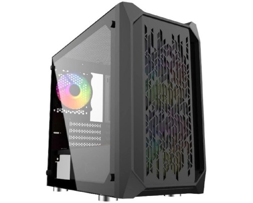 [Корпус] Powercase Alisio Micro X3B, Tempered Glass, 1х 120mm +2x 140mm 5-color fan, чёрный, mATX  (CAMIB-L3)