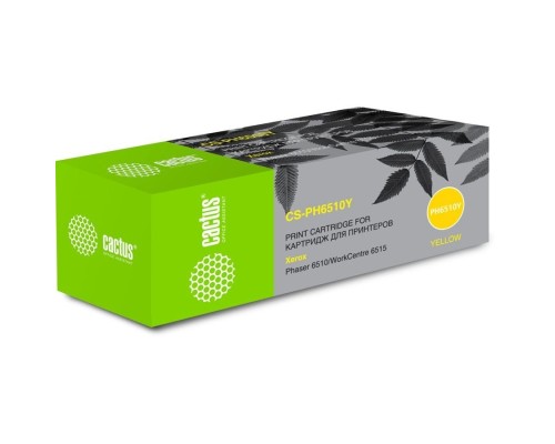 [расходные материалы] Картридж лазерный Cactus 106R03487 CS-PH6510Y желтый (2400стр.) для Xerox Phaser 6510DN/WC 6515DN