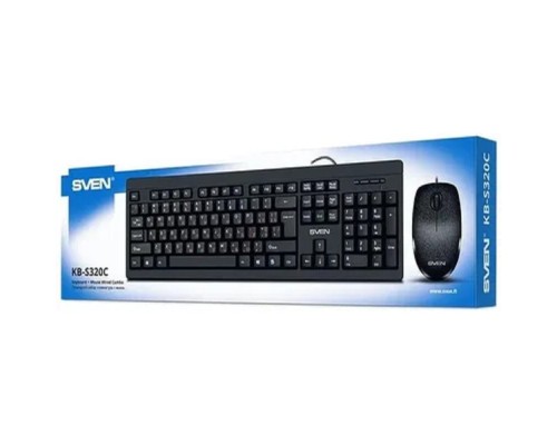 [Клавиатура] Набор клавиатура+ мышь Sven KB-S320C черный (104 кл., 1000DPI, 2+1кл.)
