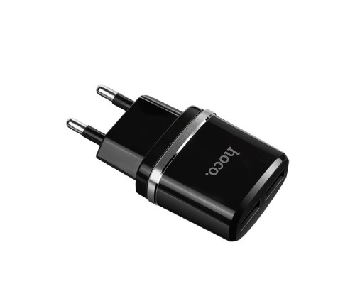 [Аксессуар] HOCO HC-63094 C12/ Сетевое ЗУ/ 2 USB/ Выход: 12W/ Black