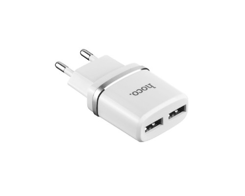 [Аксессуар] HOCO HC-47759 C12/ Сетевое ЗУ/ 2 USB/ Выход: 12W/ White
