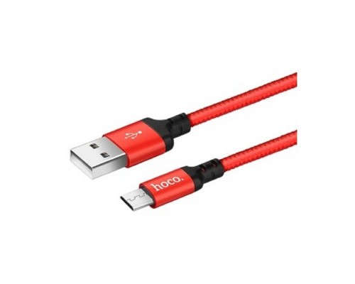 [кабели] HOCO HC-62912 X14/ USB кабель Micro/ 2m/ 1.7A/ Нейлон/ Red&Black