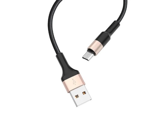 [кабели] HOCO HC-80213 X26/ USB кабель Micro/ 1m/ 2A/ Нейлон/ Black&Gold