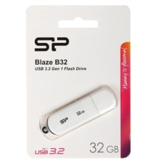 Silicon Power USB Drive 32Gb Blaze B32, USB 3.2, Белый (OEM)