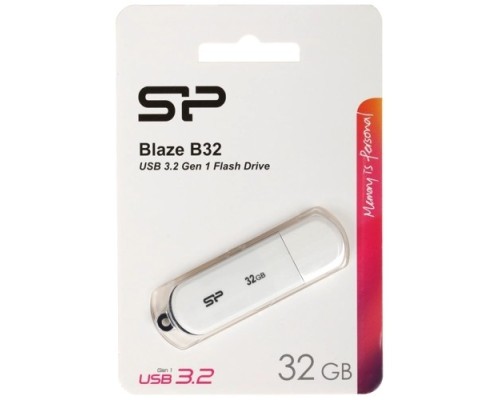 [Носитель информации] Silicon Power USB Drive 32Gb Blaze B32, USB 3.2, Белый (OEM)