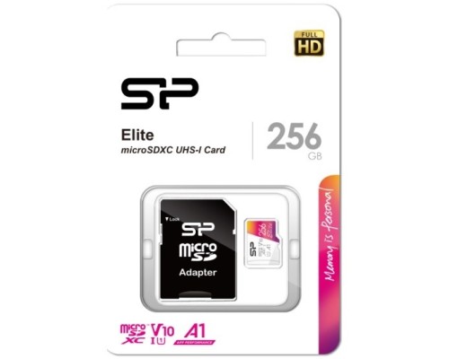 [Карта памяти ] Micro SecureDigital 256GB Silicon Power SP256GBSTXBV1V20SP Elite + adapter  Class10