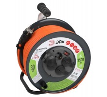ЭРА Б0052920 Удлинитель силовой RMx-4es-3x2.5-30m-IP44 на металлической катушке с заземлением с выключателем 4 розетки 30м ПВС