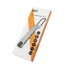 Bion Мульти переходник USB Type-C - 2*USB Type-C/2*USB-A 3.0/HDMI/SD/TF/RJ-45 100мб/с, 100W, длина кабеля 20см [BXP-A-USBC-MULTI-01]