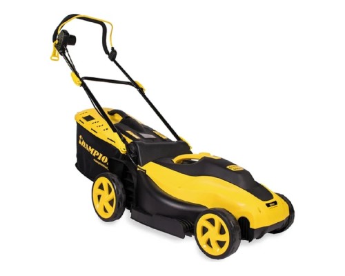[Газонокосилки и аэраторы] CHAMPION Газонокосилка эл. EM4217 { 1,8 кВт пласт+ткань травосб. 50л  шир.420мм выс.20-70мм, 12,5кг }