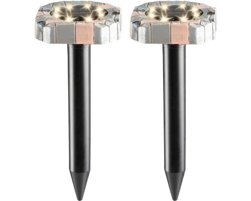 [фонари] Rexant 71-0087 Набор отпугивателей кротов с садовым фонариком (R20*2 камень)