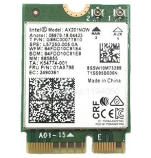Intel AX201.NGWG.NV Wi-Fi 6 AX201, 2230, 2x2 AX+BT, No vPro,
