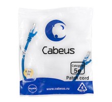 Cabeus PC-UTP-RJ45-Cat.5e-0.3m-BL Патч-корд U/UTP, категория 5е, 2xRJ45/8p8c, неэкранированный, синий, PVC, 0.3м