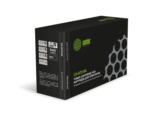 [расходные материалы] CACTUS Картридж лазерный Cactus CS-Q7516A черный (12000стр.) для HP LJ 5200/5200N/5200L/5200TN/5200DTN