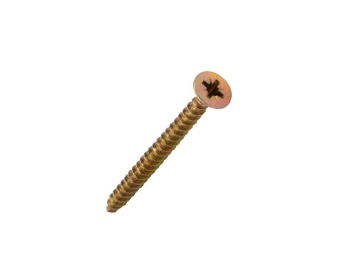 [Метизы. Саморезы, болты, гайки] Rexant 1111-0560-4 Саморез универсальный KRANZ 5х60, желтый цинк, пакет (10шт.)