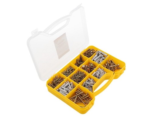 [Метизы. Саморезы, болты, гайки] Rexant KR-01-3101-03 Набор саморезов и дюбелей 590 шт.