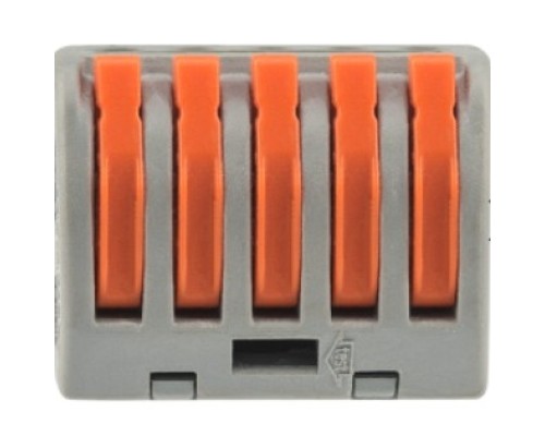 [ наконечники, разъемы, клеммы] Rexant (07-5255-4) Универсальная клемма СМК 222-415, 5-проводная серая 0,08-2,5/4 мм? (40 шт./уп.)  