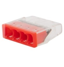 Rexant 07-3213 Экспресс-клемма   СМК 2273-204, 4-проводная 0.5-2.5 мм?, прозрачная (100 шт./уп.)