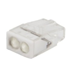 Rexant 07-3216 Экспресс-клемма с пастой   СМК 2273-242, 2-проводная 0.5-2.5 мм?, прозрачная (100 шт./уп.)