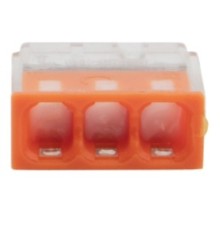 Rexant 07-3217 Экспресс-клемма с пастой   СМК 2273-243, 3-проводная 0.5-2.5 мм?, прозрачная (100 шт./уп.)