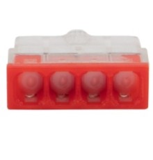 Rexant 07-3218 Экспресс-клемма с пастой   СМК 2273-244, 4-проводная 0.5-2.5 мм?, прозрачная (уп. 100 шт)