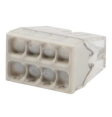 Rexant 07-5230 Экспресс-клемма с пастой   СМК 2273-248, 8-проводная 0.5-2.5 мм?, прозрачная (50 шт./уп.)