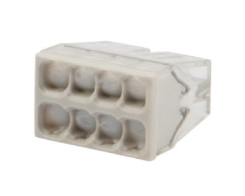 [ наконечники, разъемы, клеммы] Rexant 07-5230 Экспресс-клемма с пастой   СМК 2273-248, 8-проводная 0.5-2.5 мм?, прозрачная (50 шт./уп.)