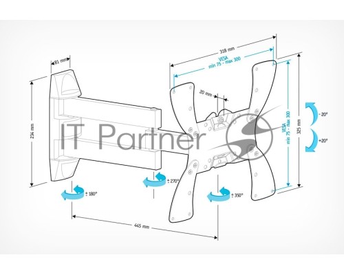 Кронштейн для телевизора Holder LCDS-5066 черный 22