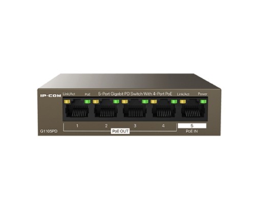 [Сетевое оборудование] IP-COM G1105PD Коммутатор PD-PoE 5-Ports 10/100/1000 Base-T + 1-Port 1000 Base-X 