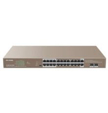 IP-COM G1126P-24-410W Коммутатор PoE неуправляемый 24-Ports 10/100/1000 Base-T + 2-Port 1000 Base-X SFP  / 24-Ports PoE (PoE бюджет 370W)