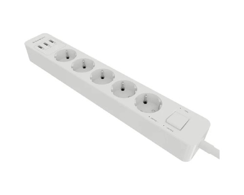 [Харпер] Harper Сетевой фильтр с USB зарядкой UCH-530 White (5 роз.,1,5м.,3 x USB 2.4A (max 3.4A), 4000W) {H00002264}