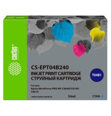 Картридж струйный Cactus CS-EPT04B240 голубой (54мл) для Epson WorkForce Pro WF-C8190, WF-C8690