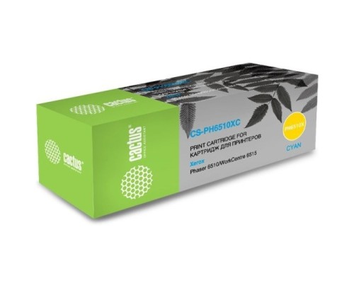 [расходные материалы] Картридж лазерный Cactus 106R03485 CS-PH6510C голубой (2400стр.) для Xerox Phaser 6510DN/WC 6515DN