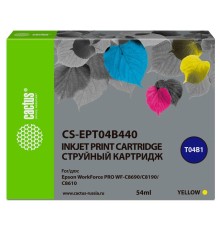 Картридж струйный Cactus CS-EPT04B440 желтый (54мл) для Epson WorkForce Pro WF-C8190, WF-C8690